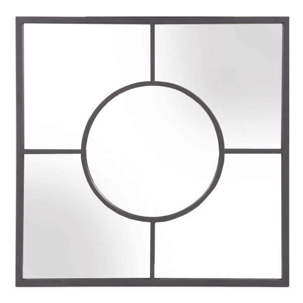 Homeroots - 24" Graphite Square Metal Framed Accent Mirror - Image 1