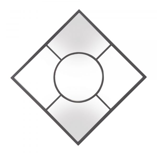 Homeroots - 24" Graphite Square Metal Framed Accent Mirror - Image 3