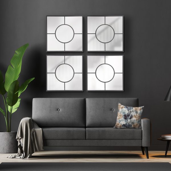 Homeroots - 24" Graphite Square Metal Framed Accent Mirror - Image 4