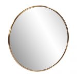 Homeroots - 32" Antiqued Brushed Brass Round Wall Mirror - Image 3