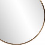 Homeroots - 32" Antiqued Brushed Brass Round Wall Mirror - Image 6