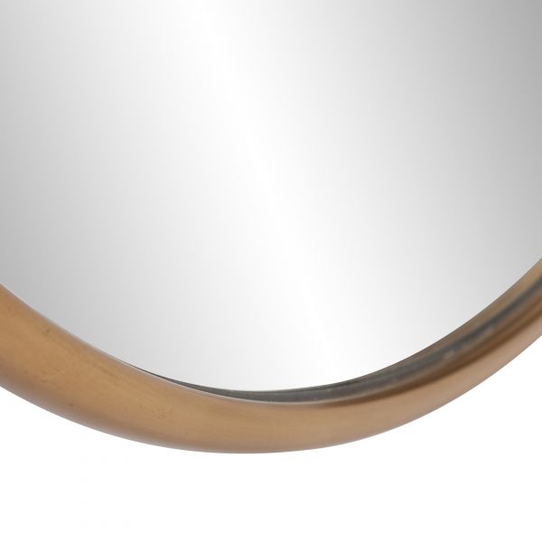 Homeroots - 20" Antiqued Brass Round Metal Framed Accent Mirror - Image 4