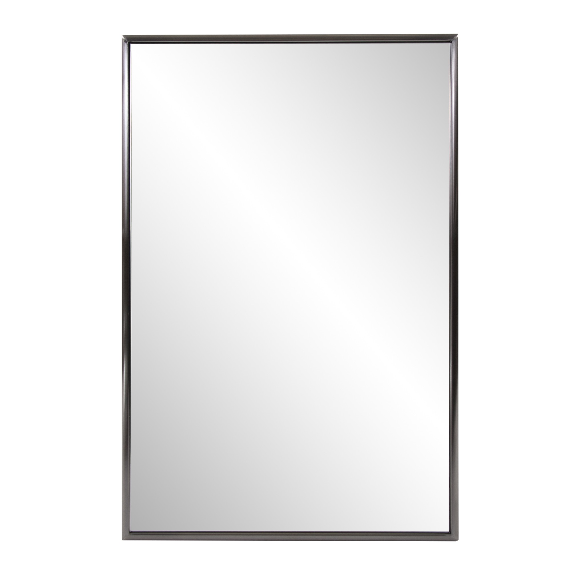401213_1 Homeroots - 36" Gray Metal Framed Accent Mirror - Image 1