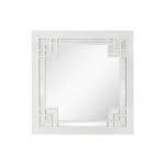 Homeroots - 39" White Square Accent Wood Mirror
