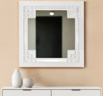 Homeroots - 39" White Square Accent Wood Mirror - Image 2