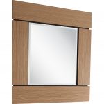 Homeroots - 35" Brown Square Accent Wood Mirror - Image 4