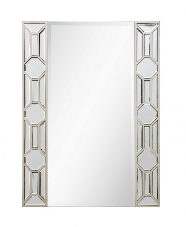 Homeroots - 35" Champagne Accent Wood Framed Mirror - Image 1