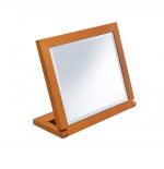 Homeroots - 8" Brown Wood Framed Freestanding Makeup Shaving Tabletop Mirror - Image 3
