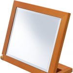 Homeroots - 8" Brown Wood Framed Freestanding Makeup Shaving Tabletop Mirror - Image 4