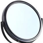 Homeroots - 9" Black Round Metal Framed Makeup Shaving Tabletop Mirror - Image 4