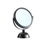 Homeroots - 9" Black Round Metal Framed Makeup Shaving Tabletop Mirror - Image 2