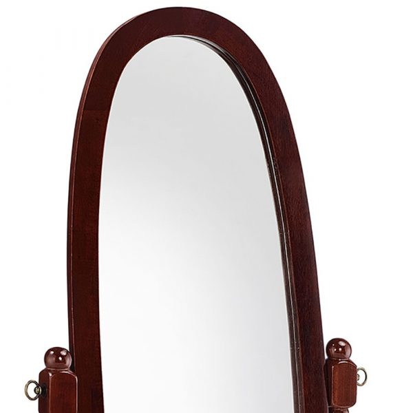Homeroots - 59" Brown Cherry Oval Framed Cheval Standing Mirror - Image 5
