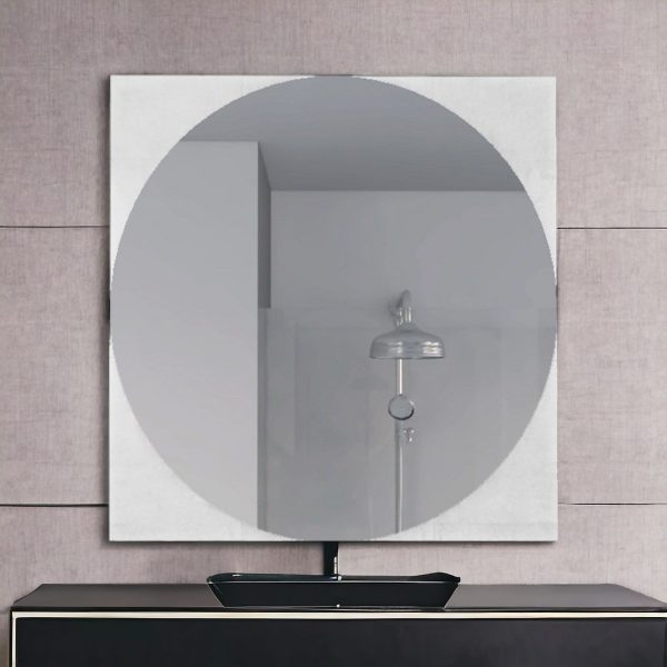 Homeroots - 24" Clear Square Framed Bathroom Over Vanity Mirror - Image 2