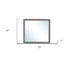 Homeroots - 35" Dark Gray Wood Framed Accent Mirror - Image 6
