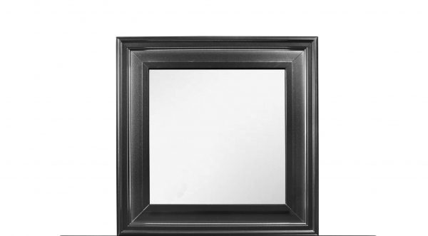 Homeroots - 38" Gray Square Wood Framed Accent Mirror - Image 2