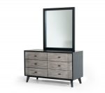 Homeroots - 40" Black Ash Veneer Rectangle Wall Mounted Dresser Mirror Engineered Wood Framed - Image 3