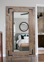 Homeroots - 75" Brown Wood Framed Leaning Accent Mirror - Image 7