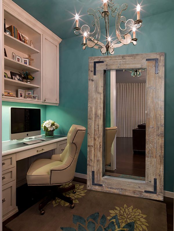 Homeroots - 75" Brown Wood Framed Leaning Accent Mirror - Image 9