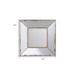 Homeroots - 12" Square Wall Mounted Vintage Style Glass Frame Accent Mirror - Image 7