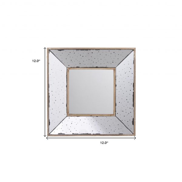 Homeroots - 12" Square Wall Mounted Vintage Style Glass Frame Accent Mirror - Image 7