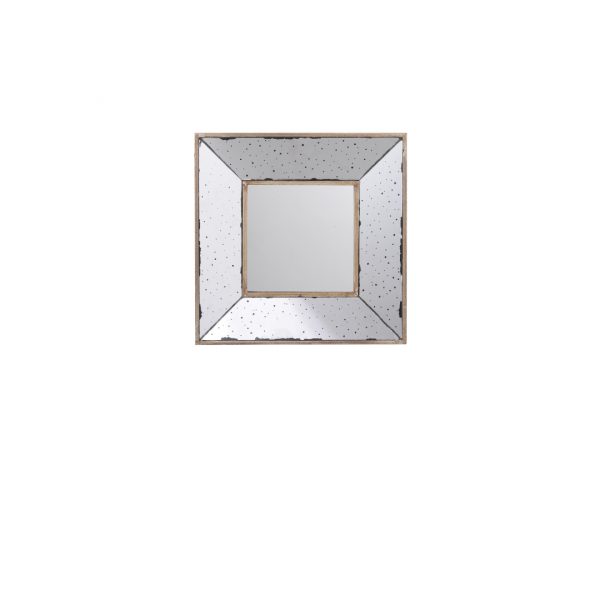 Homeroots - 12" Square Wall Mounted Vintage Style Glass Frame Accent Mirror - Image 4