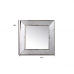 Homeroots - 18" Brown Square Metal Framed Antiqued Glass Accent Mirror - Image 8
