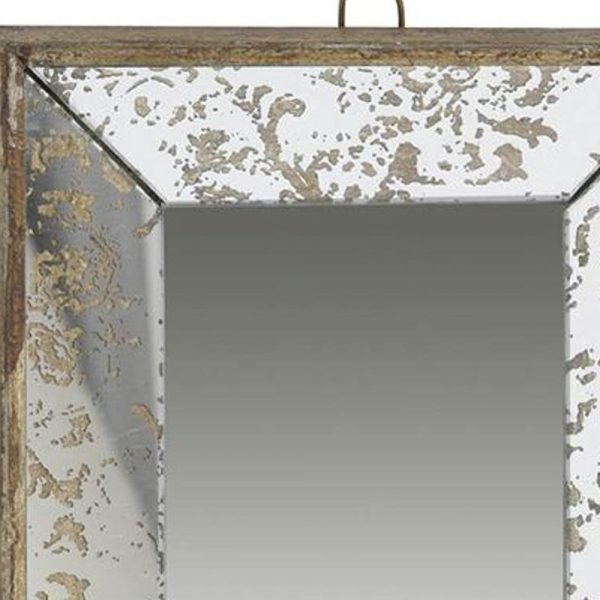 Homeroots - 12" Silver Metal Framed Antiqued Glass Accent Mirror - Image 6