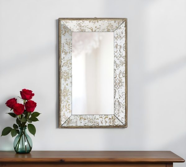 Homeroots - 20" Silver Glass Framed Accent Mirror - Image 1