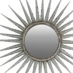 Homeroots - 30" Antiqued Silver Gray Sunburst Wall Mounted Accent Mirror - Image 5