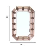 Homeroots - 35" Rose Gold Glass Framed Accent Mirror - Image 7