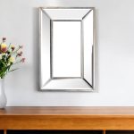 Homeroots - 18" Silver Beveled Glass Framed Accent Mirror