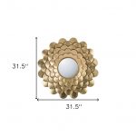 Homeroots - 32" Gold Scalloped Iron Framed Accent Mirror - Image 5
