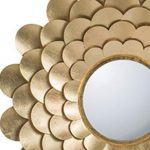 Homeroots - 32" Gold Scalloped Iron Framed Accent Mirror - Image 4