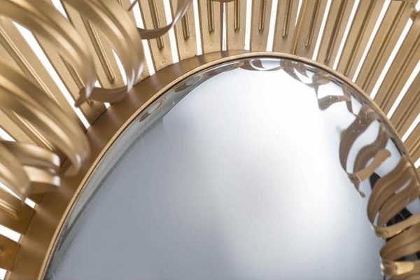 Homeroots - 27" Gold Sunburst Iron Framed Accent Mirror - Image 7