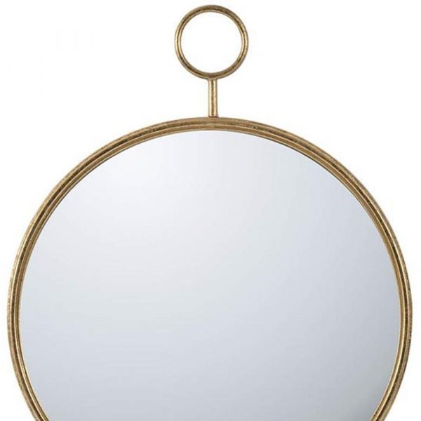 Homeroots - 32" Gold Round Iron Framed Accent Mirror - Image 4