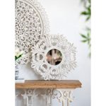 Homeroots - 24" White Floral Scrollwork Distressed Round Framed Accent Mirror - Image 7