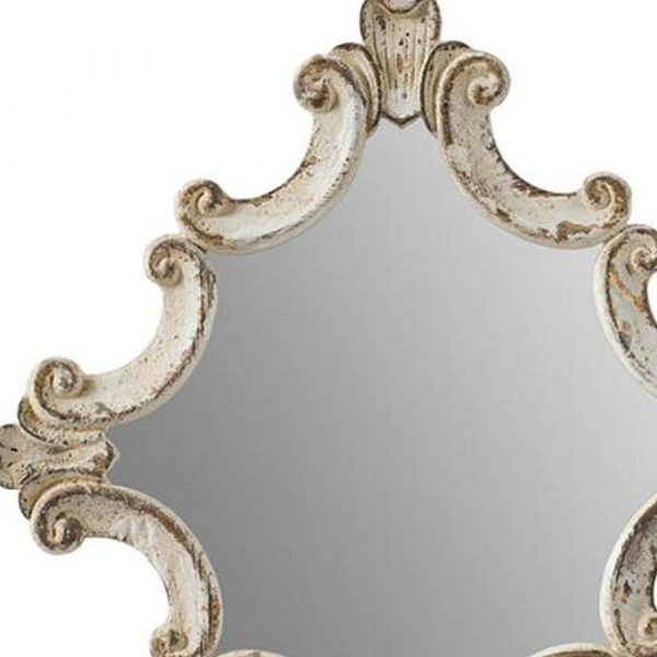 Homeroots - 30" White Diamond Solid Wood Framed Accent Mirror - Image 4