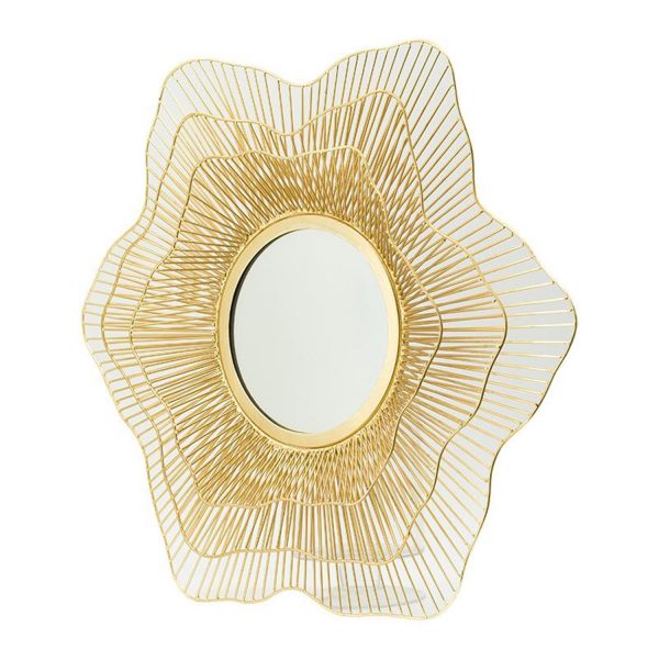Homeroots - 27" Gold Floral Sunburst Iron Framed Accent Mirror - Image 3