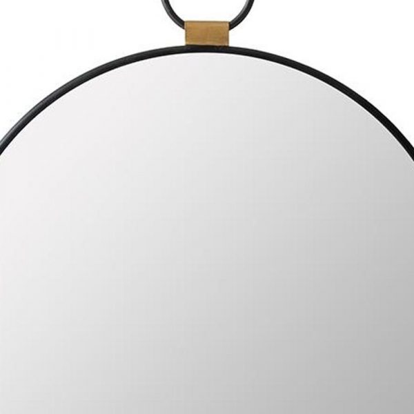 Homeroots - 23" Black Round Metal Framed Accent Mirror - Image 3