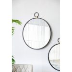 Homeroots - 28" Black Round Iron Framed Accent Mirror - Image 6