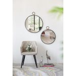Homeroots - 28" Black Round Iron Framed Accent Mirror - Image 8