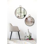 Homeroots - 28" Black Round Iron Framed Accent Mirror - Image 9