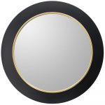 Homeroots - 32" Black And Gold Lighted Round Metal Framed Accent Mirror - Image 4