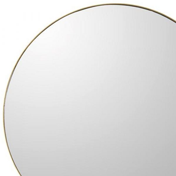 Homeroots - 30" Gold Round Wood Framed Accent Mirror - Image 4