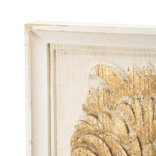 Homeroots - Set of Two 30" White and Gold Wood Framed Accent Mirrors - Image 6