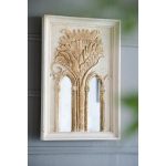 Homeroots - Set of Two 30" White and Gold Wood Framed Accent Mirrors - Image 7