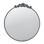 Homeroots - 39" Black Crowned Top Iron Framed Accent Mirror - Image 2