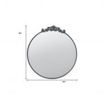 Homeroots - 39" Black Crowned Top Iron Framed Accent Mirror - Image 5