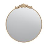 Homeroots - 39" Gold Crowned Top Iron Framed Accent Mirror - Image 6