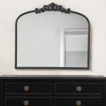 Homeroots - 31" Black Arch Iron Framed Accent Mirror